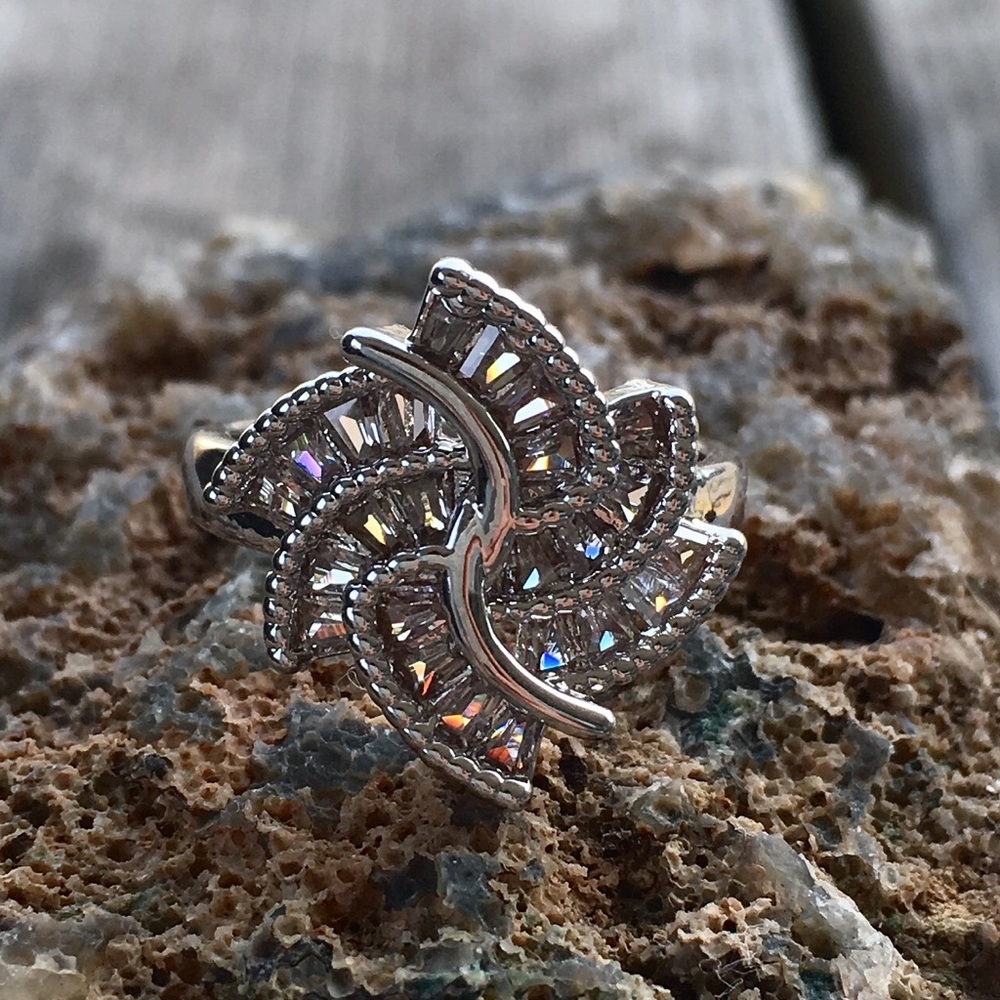 Multi Layer White Sapphire Rings - Picture 8 of 8